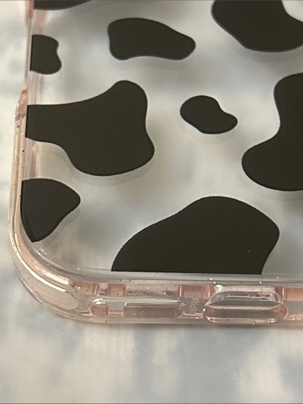 Milk Cow Print iPhone 16 Pro Case - Pink Border NEW
